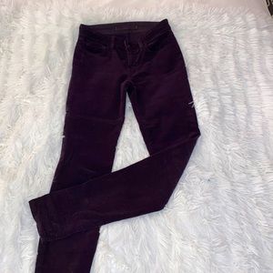 J brand corduroy plum skinny jean